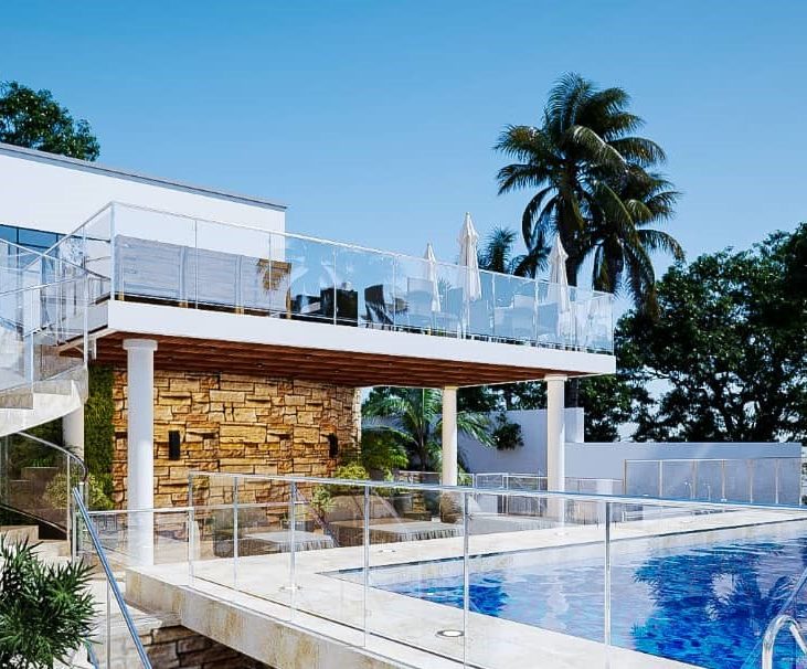Purple Moon Pool Side View
